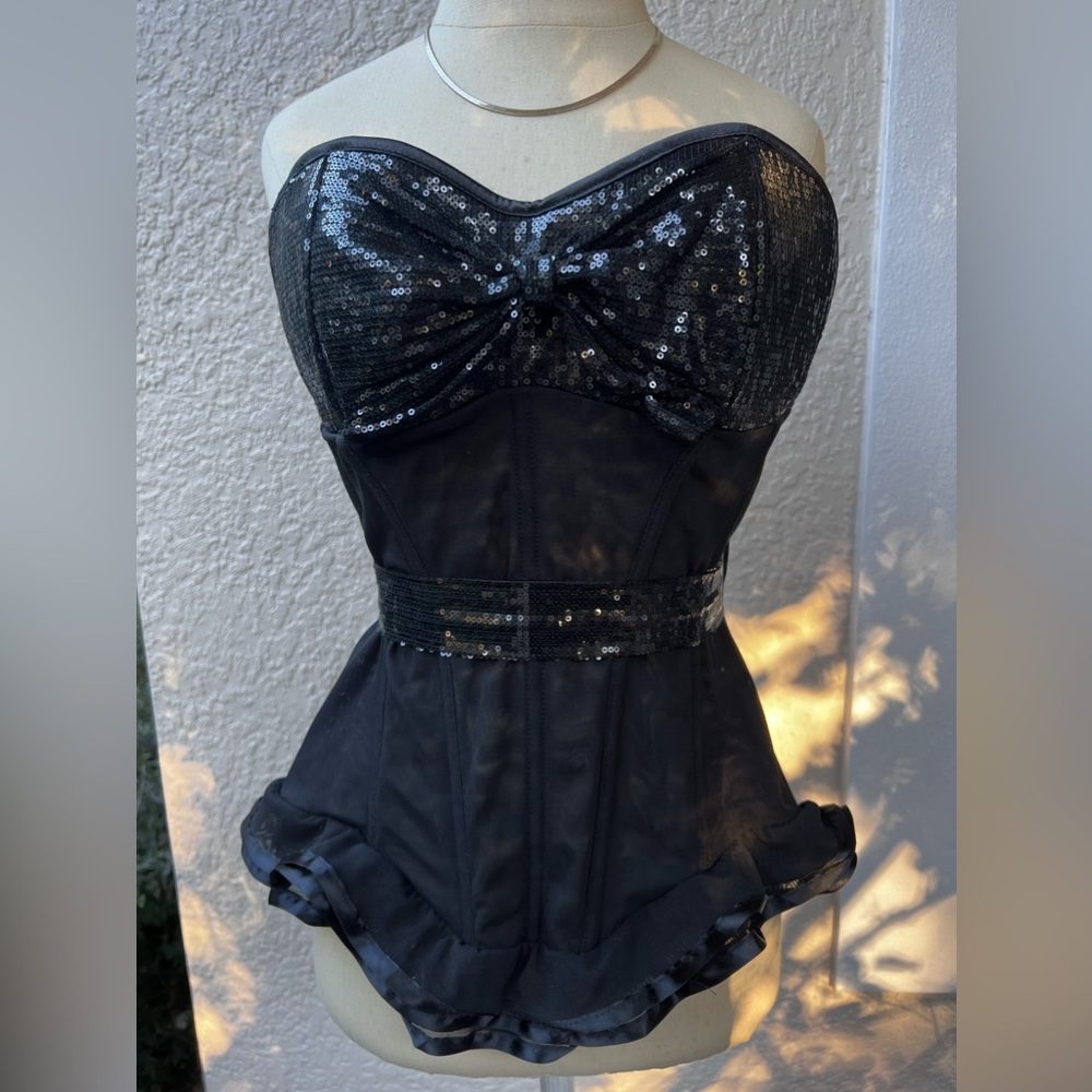STUNNING Black Bustier Corset Top